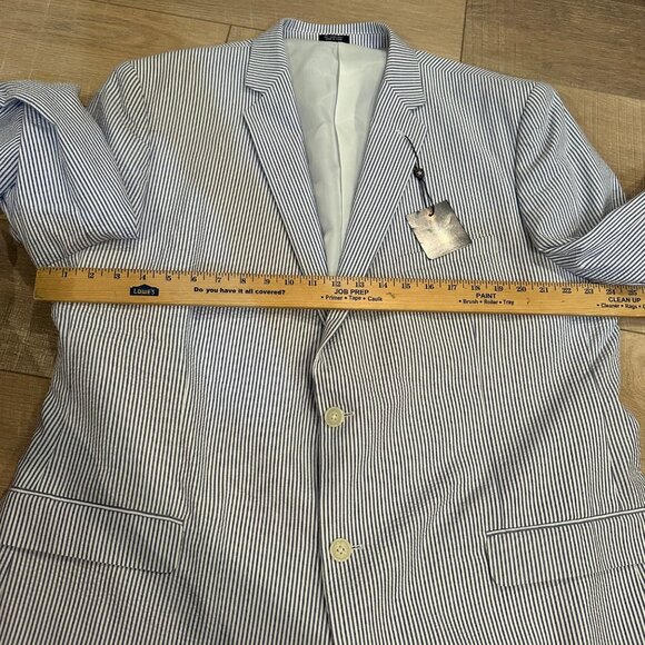 SADDLEBRED MENS BLUE WHITE SEERSUCKER SPORT COAT JACKET BLAZER 48L NEW - Picture 6 of 9